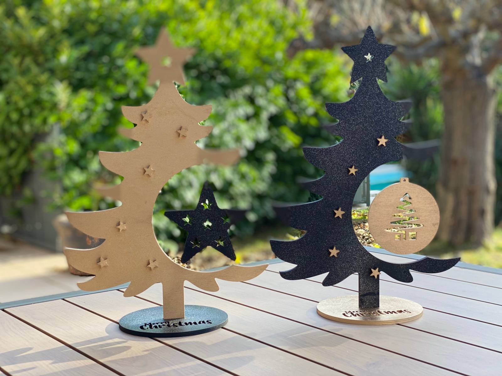 Découpe laser de Sapin de Noël en bois