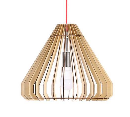 Lampe en bois conique