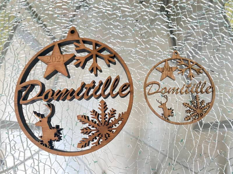 Boules de Noël personnalisées en bois
